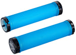 Supacaz RAD Grips Neon Blue Clear with Blue DH Star Ringz