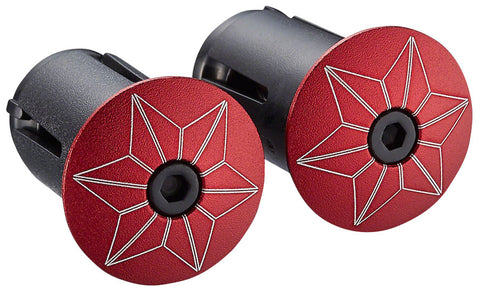 Supacaz Star Plugz Anodized Bar End Plugs: Red