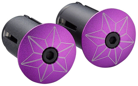 Supacaz Star Plugz Anodized Bar End Plugs: Neon Purple