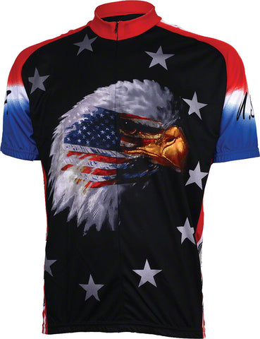 World Jerseys American Eagle Jersey Black Short Sleeve Men's