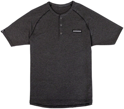 RaceFace All Day Henley Short Sleeve Jersey - Charcoal Men's Large