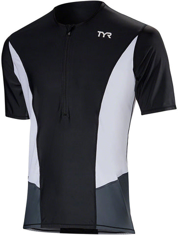 TYR Competitor MultiSport Top Black/White Short Sleeve Men's