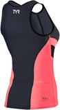 TYR Competitor Singlet MultiSport Top GRAY/Coral Sleeveless WoMen's X