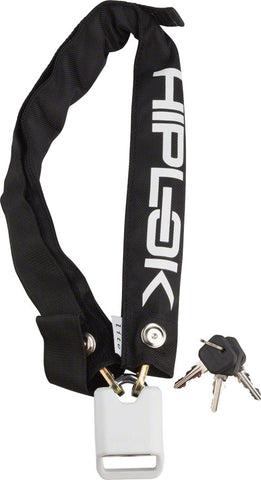 Hiplok Lite Wearable Hardened Steel Chain Lock 8mm Black and White