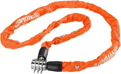 Kryptonite Keeper 411 Chain Lock with Combination Orange 4 x 110cm