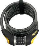 OnGuard Doberman Combo Cable Lock 6' x 12mm GRAY/Black/Yellow