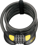 OnGuard Doberman Lighted Combo Cable Lock 6' x 12 mm GRAY/Black/Yellow