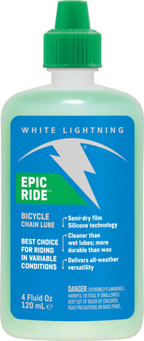 White Lightning Epic Ride Bike Chain Lube 4 fl oz Drip