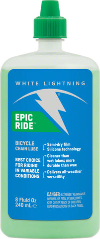White Lightning Epic Ride Bike Chain Lube 8 fl oz Drip