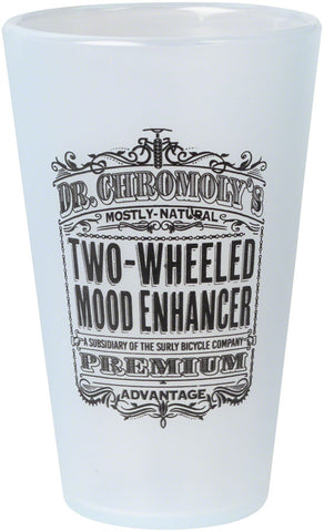 Surly Dr. Chromoly's Silicone Pint Glass - Frosted White Black 16oz