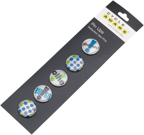 CycleAware Pin Ups Reflective Velo Pins Silver
