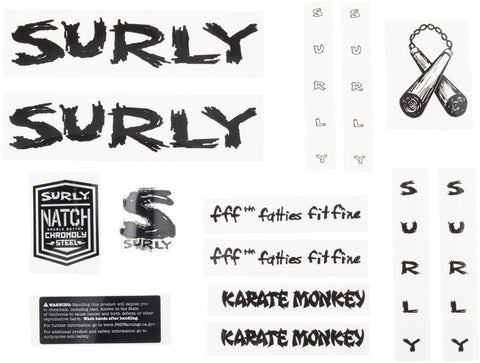 Surly Karate Monkey Frame Decal Set - Black