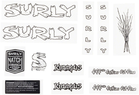 Surly Krampus Frame Decal Set White with Sticks