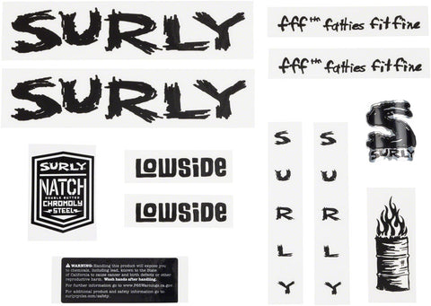 Surly Lowside Frame Decal Set Black