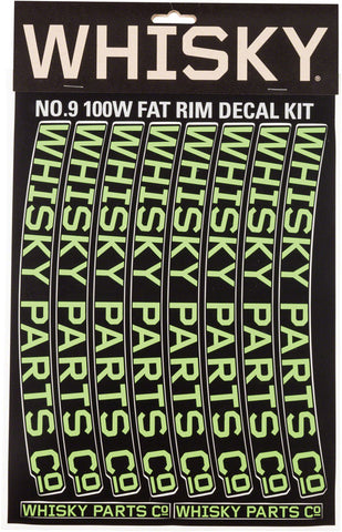 WHISKY 100w Rim Decal Kit for 2 Rims Lime Green