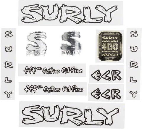 Surly ECR Frame Decal Set Transparent