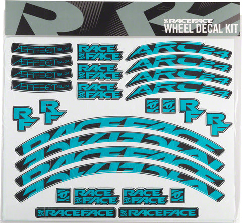 RaceFace Decal Kit for Arc 24 Rims and Aeffect SL 24 Wheels Teal