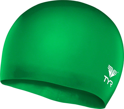 TYR WrinkleFree Silicon Junior Swim Cap Apple Green