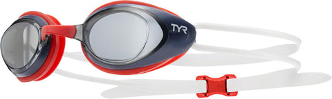 TYR Black hawk Racing WoMen's Swim Goggles Red/Navy SMoke Lens