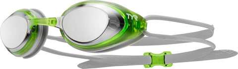 TYR Black hawk Racing Mirrored Adult Swim Goggles Green/Grey Silver Mirror