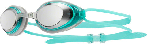 TYR Black hawk Racing Mirrored WoMen's Swim Goggles Teal/Grey Silver Mirror