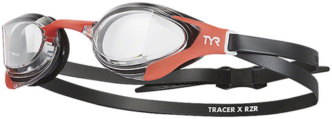 TYR Tracer X RZR Racing Adult Swim Goggles - Red/Black Clear Lens