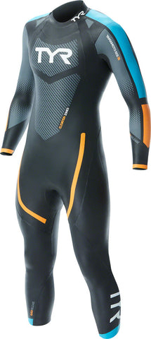 TYR Hurricane Cat 2 Wetsuit - Black/Blue/Orange Men's Small/Medium