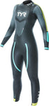 TYR Hurricane Cat 2 Wetsuit - Black/Yellow/Turquoise Women's Medium