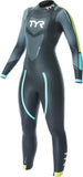 TYR Hurricane Cat 2 Wetsuit - Black/Yellow/Turquoise Women's Medium