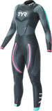 TYR Hurricane Cat 5 Wetsuit - Black/Turquoise/Fuschia Women's Small/Medium