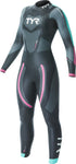 TYR Cat 5 Wetsuit - Black/Turquoise/Fuchsia Women's XS