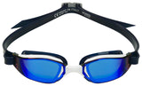 Michael Phelps Xceed Goggles White/Black with Blue Titanium Mirror Lens