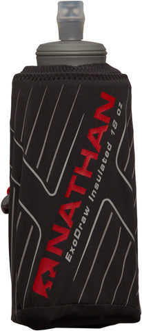 Nathan ExoDraw 2 Insulated Handheld Hydration 18oz Black/High Risk