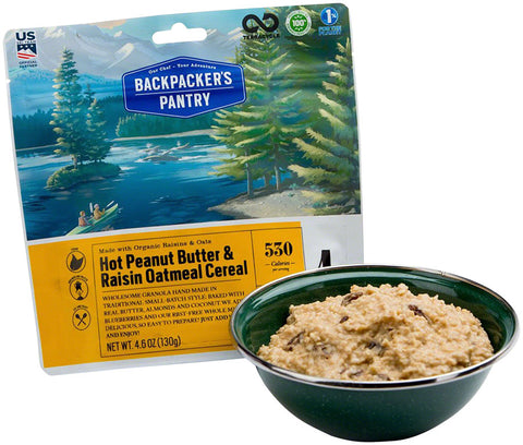 Backpacker's Pantry Organic Peanut Butter and Raisin Oatmeal Hot Cereal 1