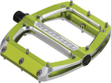Spank, Spoon 100, Platform Pedals, Alloy body, Steel axle, 100mm x 105mm, Green