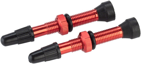 WHISKY No.9 Alloy Tubeless Valves Pair 40mm Red