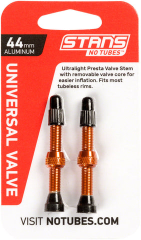 Stan's NoTubes 44mm Tubeless Valves Pair Orange