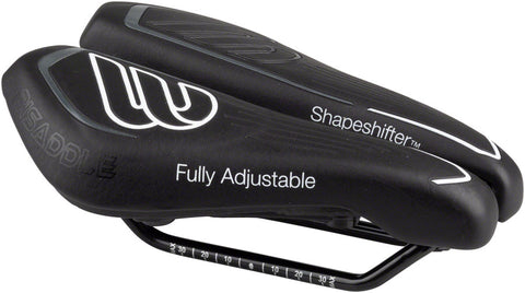 BikeFit BiSaddle ShapeShifter EXT Saddle - Carbon Rails / Flex Base Black/White