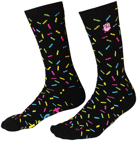 Fist Handwear Sprinkles Crew Sock - Black/Multi-Color Large/X-Large