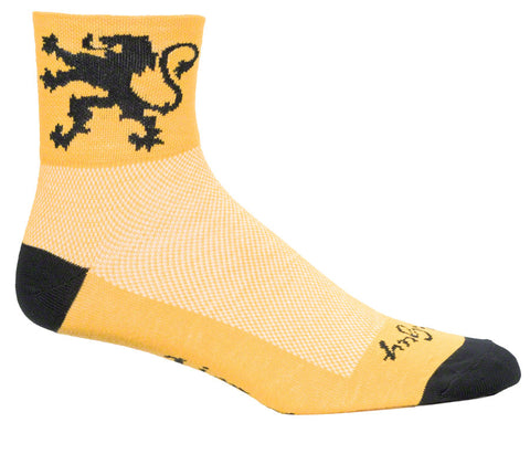 SockGuy Classic Lion of Flanders Socks 3 inch Yellow