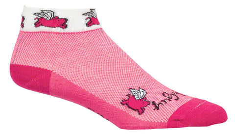 SockGuy Classic Flying Pigs Socks 1 inch Pink WoMen's