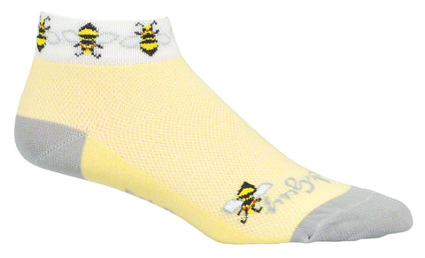 SockGuy Classic Bees Socks 1 inch Yellow WoMen's