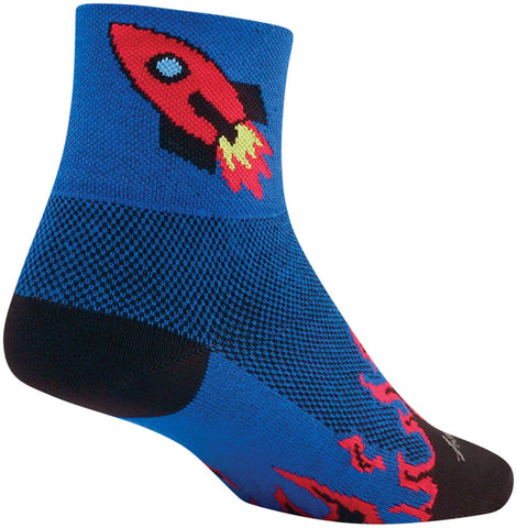 SockGuy Classic Rocket Man Socks 3 inch Blue