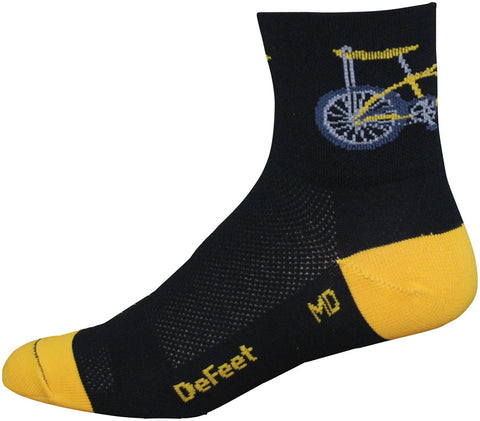 DeFeet Aireator Banana Bike Socks 3 inch Black/Yellow