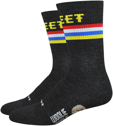 DeFeet Woolie Boolie DeFeet Podium Socks - 6 inch Charcoal Heather Large