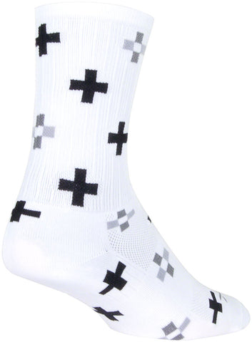 SockGuy SGX Crossroads Socks 6 inch White/Black/GRAY