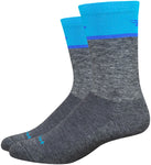 DeFeet Wooleator Comp Team DeFeet Socks 6 inch Gravel GRAY/Process Blue