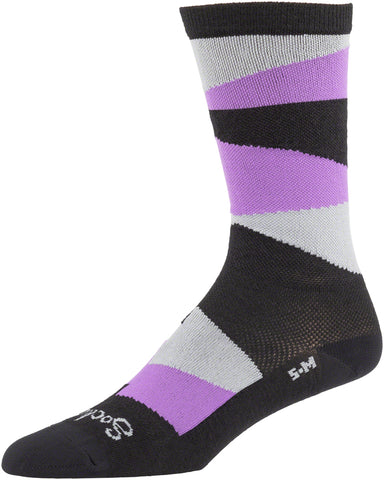 All City Full Block Sock 8 inch Black Purple GRAY
