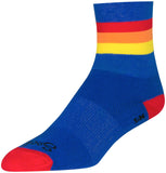 SockGuy Classic Vintage Socks 4 inch Blue/Red/Orange/Yellow