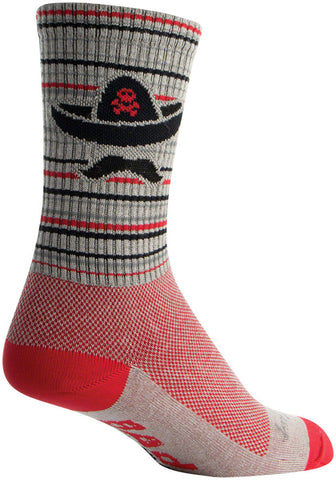 SockGuy Crew Bad Hombre Socks 6 inch Khaki/Red/Black